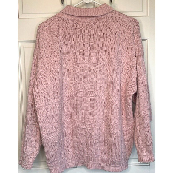 Vintage Isle of Cotton Sweater Women's L Embroidered Floral coastal grandma - Picture 3 of 12